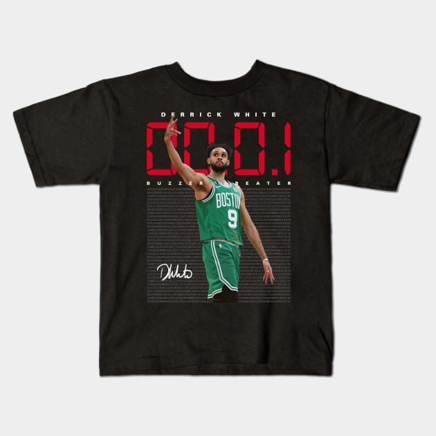 Derrick White Buzzer Beater Kids T-Shirt by Juantamad